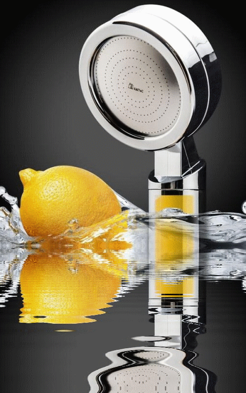 Aroma Vita C Duschkopf verbindet die wohltuende vitalisierende Frische von Zitronen und Vitamin C mit pflegend weichem Wasser, praktisch frei von Chlor und Schmutz, natürliche Wirkung harmonisierende Effekte